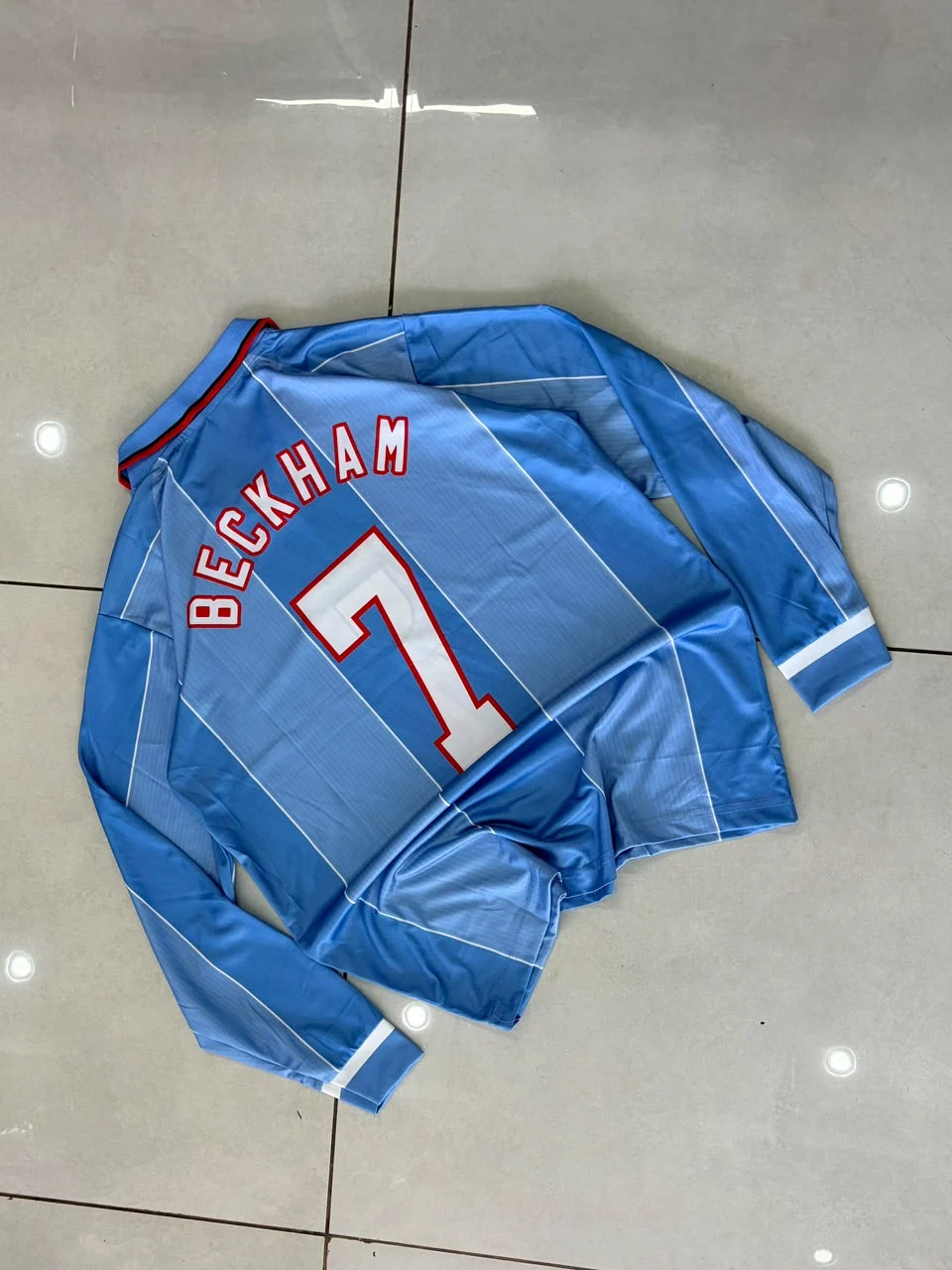 England 2002 World Cup Away Retro Full Sleeve - Beckham #7 preview 2