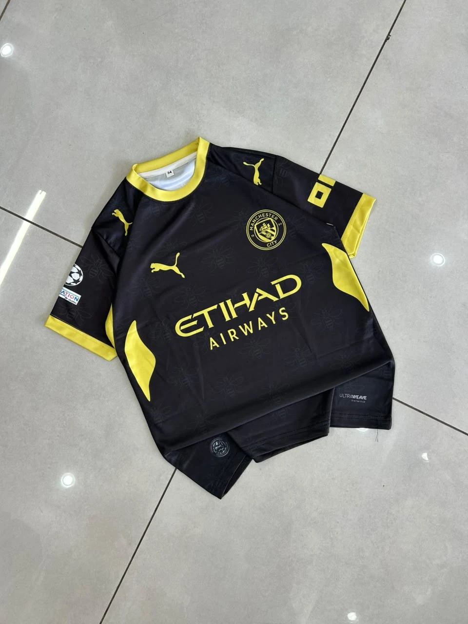 Kids - Manchester City Away (Black/Yellow) Kit - Haaland #9 - View 1