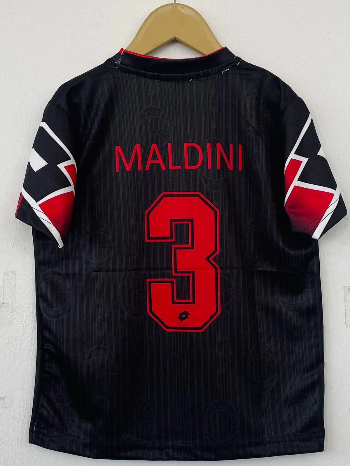 Kids - Retro - AC Milan  Opel (Red/Black) - Maldini #3 preview 2