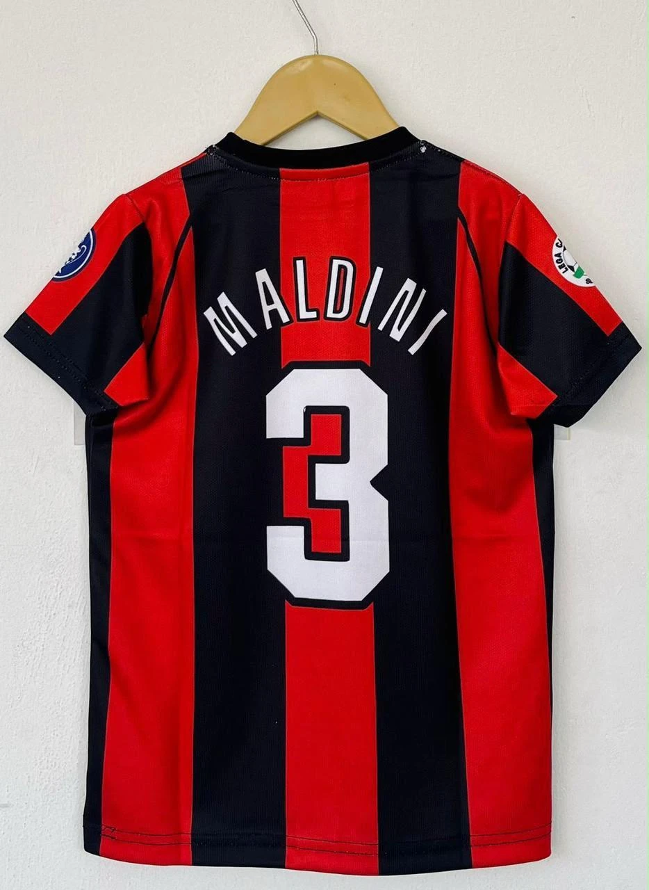 Retro - AC Milan 1995-96 Opel (Red/Black) - Maldini #3 (Edition 3) preview 2