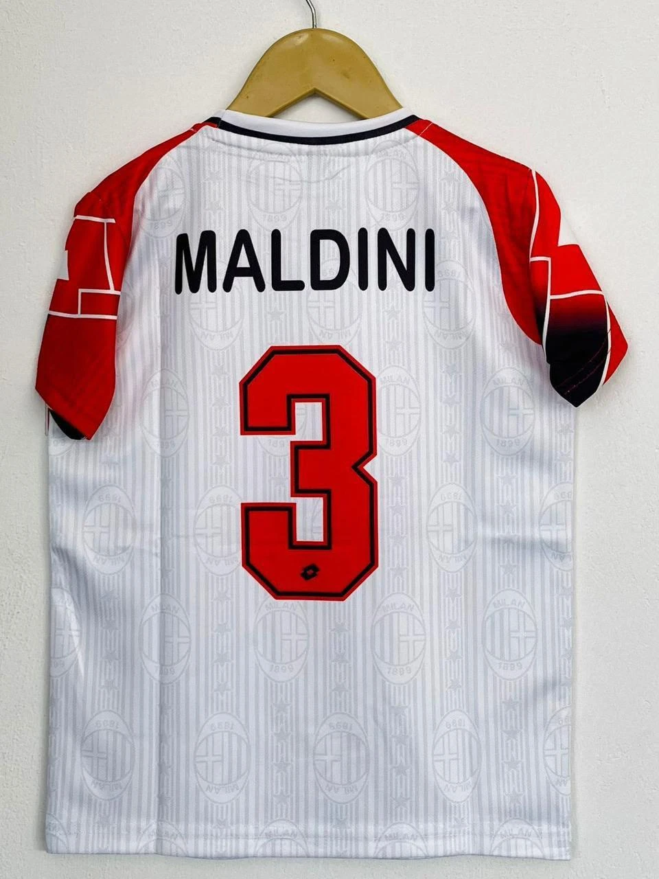Retro - AC Milan 1995-96 Opel (White Away) - Maldini #3 (Edition 1) preview 2