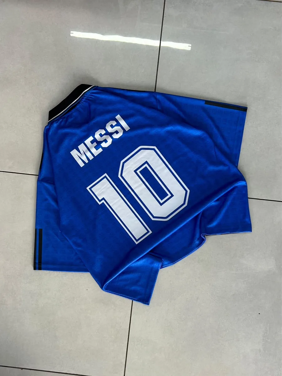 Retro - Argentina 1994 World Cup Away (Polo Collar) - Lionel Messi #10 preview 2