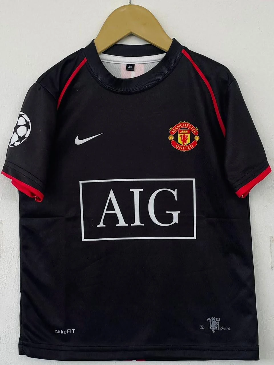 Retro - Manchester United 2007-08 Moscow UCL Final (Black AIG) - Ronaldo #7 - View 1